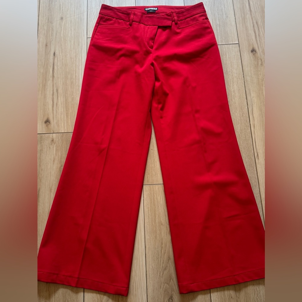 Express Red Boot Cut Wide Leg Pants
